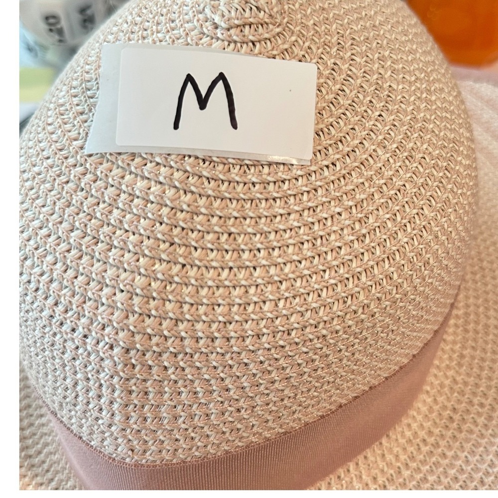 Magid Hats Womens Pink Woven Paper Wide Brim Sun Hat with Grosgrain Bow Accent - Picture 12 of 13